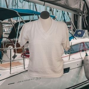 Vintage 80s White Nautical Sweater